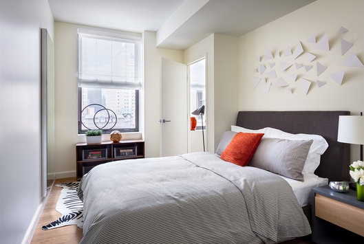 Light filled bedrooms with spacious closets in each, customized to be the smartest, best-dressed closets in Boston.