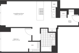 1 bedroom floor plan