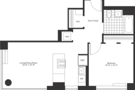 1 bedroom floor plan