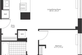 1 bedroom floor plan