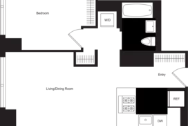 1 bedroom floor plan