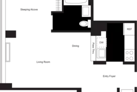 alcove studio floor plan