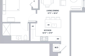 1 Bedroom 1 Bath floorplan