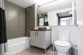 Tri-view medicine cabinets in bathrooms offer plenty of storage.