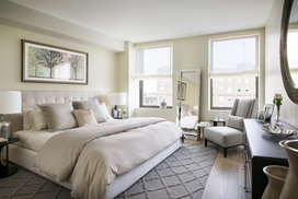 Light filled bedrooms with spacious closets in each, customized to be the smartest, best-dressed closets in Boston.