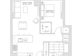 Fifteen Fifty San Francisco 1 Bedroom Floor Plan