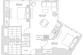 Fifteen Fifty San Francisco 2 Bedroom Floor Plan