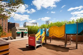 Kids enjoy the outdoor playground.