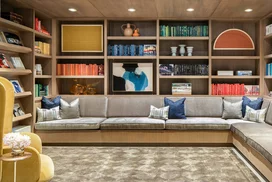 Library with curated book collection.