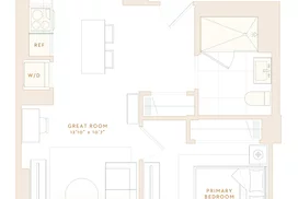 The Set 1 Bedroom Floorplan